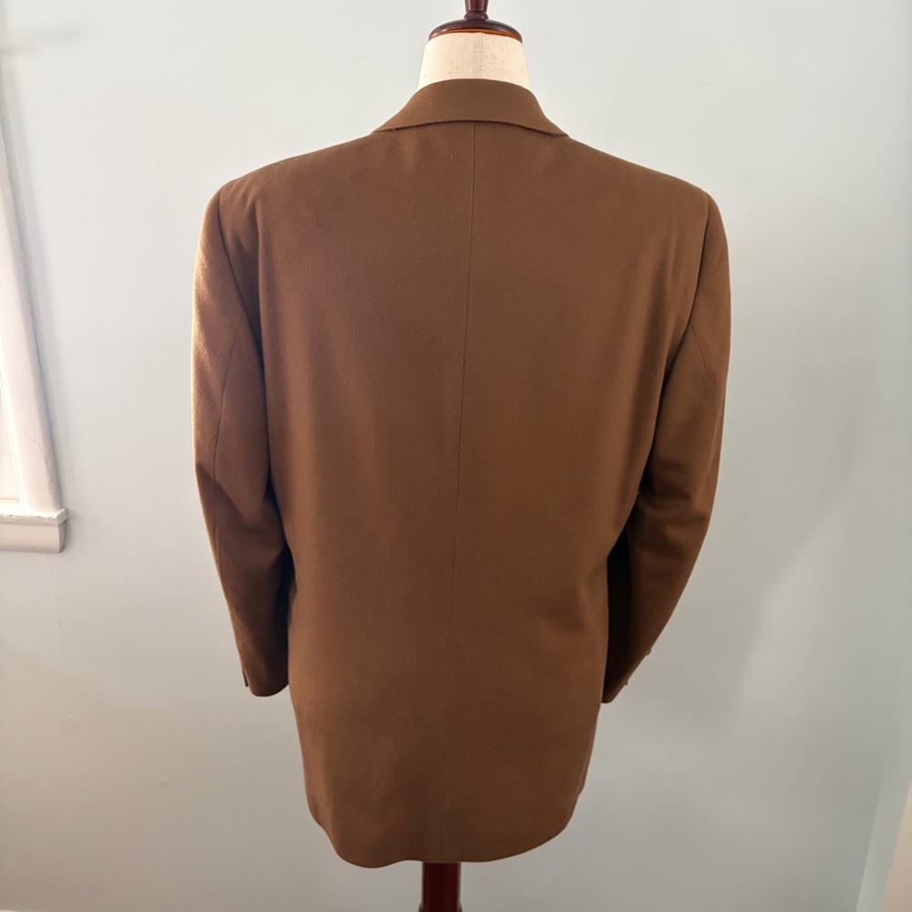Jack Victor Cashmere Loro Piana Italian Single Breasted Dark Camel Blazer - Picture 12 of 14